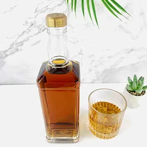 Premium Empty Alcohol Whiskey Glass bottles custom made glass spirit brandy bottles